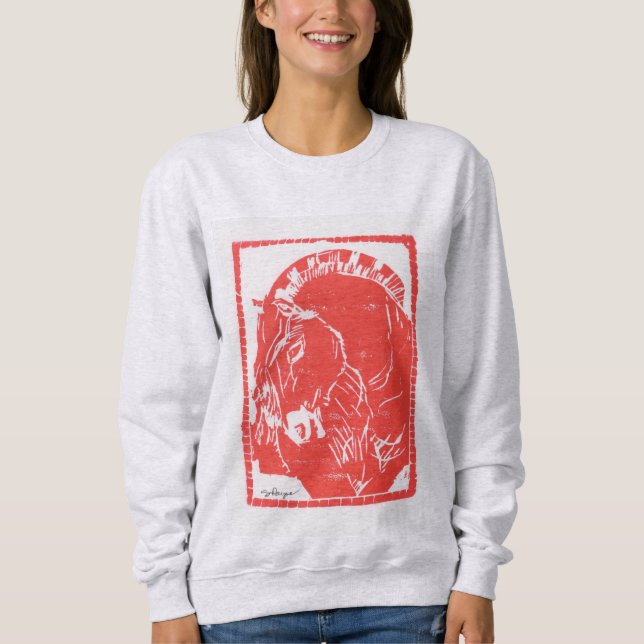 Cheval rouge sweatshirt design (Norwegian Fjord Ho (Devant)