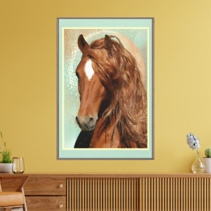 Cheval Rouge - Toile Enveloppée