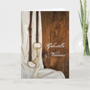 Cheval satiné blanc Faire-part de mariage occident