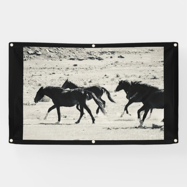 CHEVAL SAUVAGE de bannière de l'UTAH AVEC des (Horizontal)