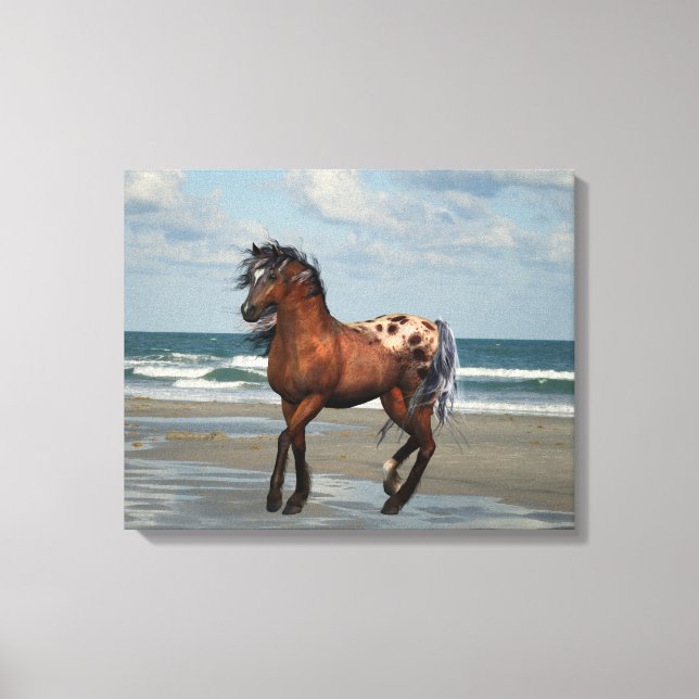 Cheval Sauvage Sur La Plage Toile Imprimer (Recto)