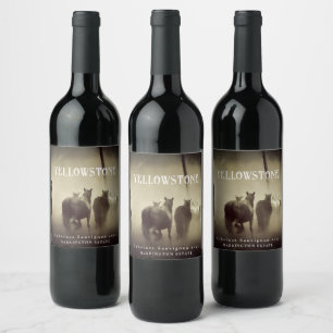 Cheval Stallion Yellowstone Custom Vin Étiquettes