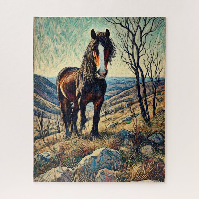 Cheval sur la colline 500 Piece Puzzle (Vertical)