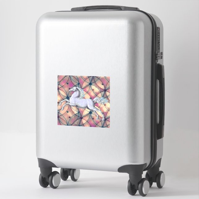 Cheval sur Sticker Motif coloré (Sur valise)