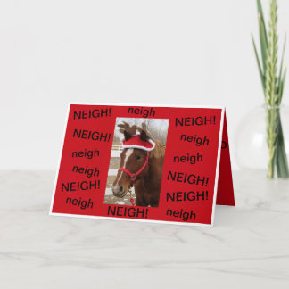 Cheval sur une carte de Noël