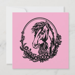 Cheval tête avec fleurs