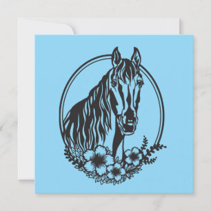 Cheval tête avec fleurs