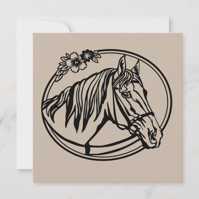 Cheval tête avec fleurs (Devant)