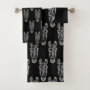 Cheval tribal noir et blanc