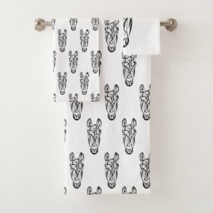 Cheval tribal noir et blanc