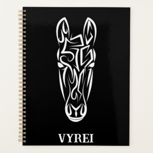 Cheval tribal noir et blanc