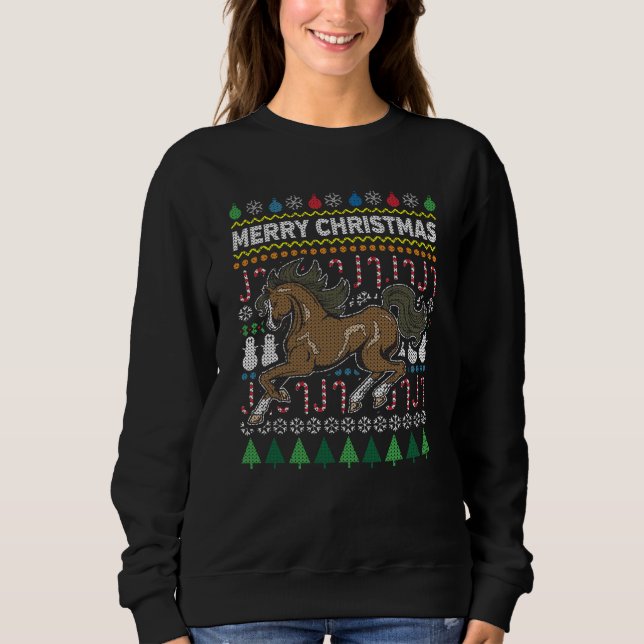 Cheval Vilain Sweat de Noël Série de la faune (Devant)