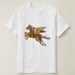 Cheval volant - T-shirt Brown et blanc noix