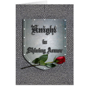 Chevalier en Armure brillante Rose rouge