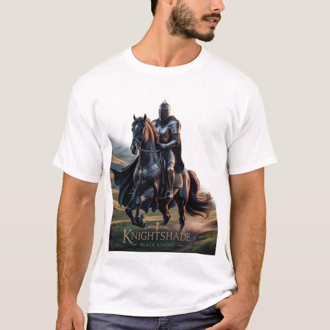 Chevalier épique sur T-shirt Cheval Noir (Devant)