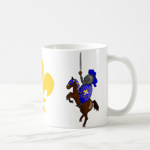 Chevalier et tasse Fleur-De-Lis médiévaux