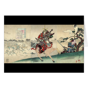 Chevalier guerrier japonais ukiyo-e cheval samoura