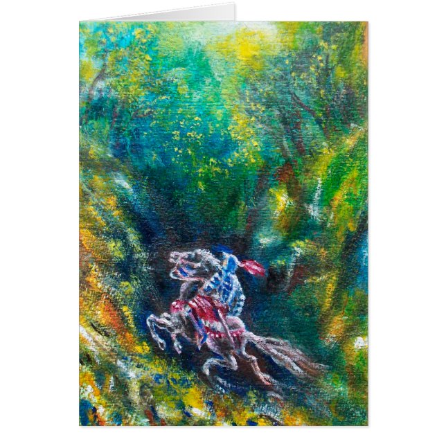 CHEVALIER LANCELOT, ÉQUITATION DANS UNE FORÊT VERT (Devant)