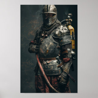 Chevalier médiéval en Armor Poster