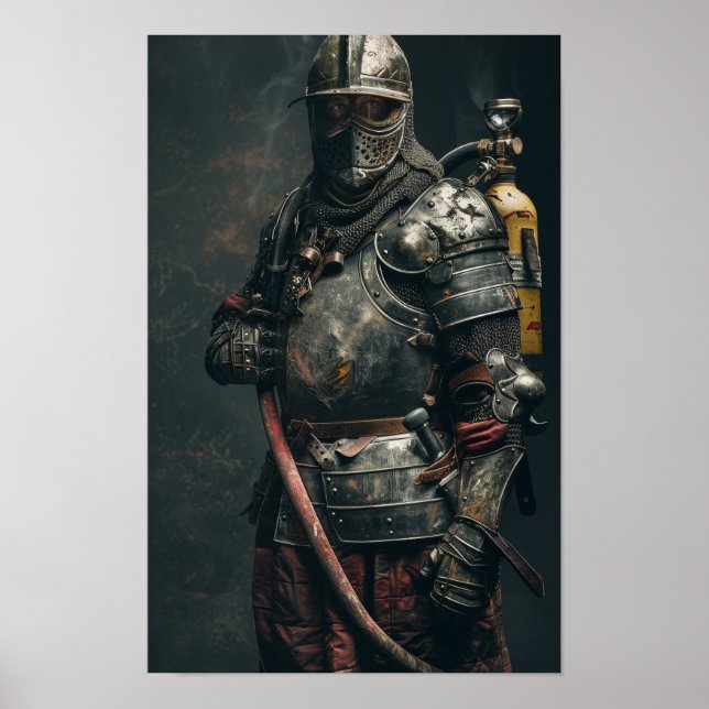 Chevalier médiéval en Armor Poster (Devant)