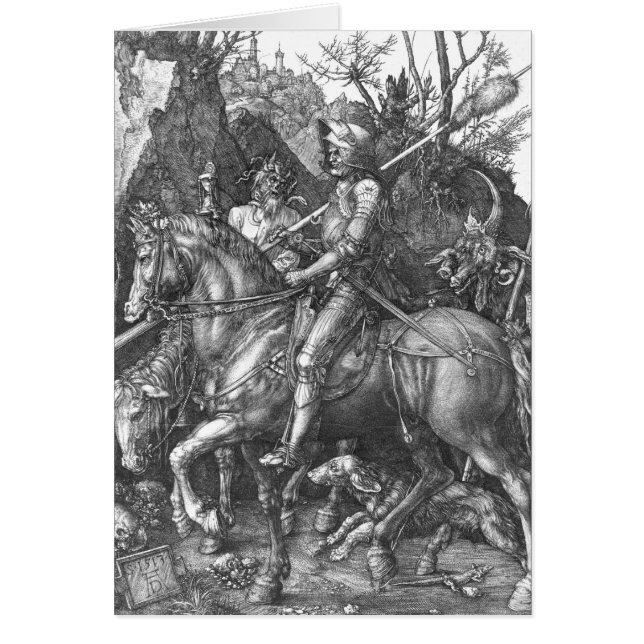 Chevalier, mort et le diable, 1513 (gravure) (Devant)