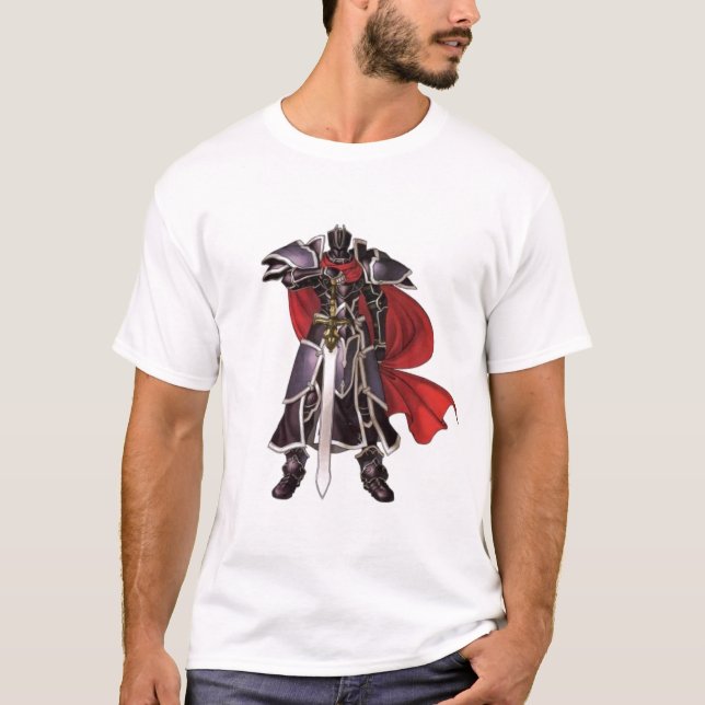 Chevalier noir médiéval avec le T-shirt d'épée (Devant)