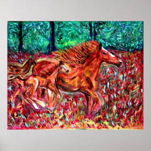 Chevaux Affiches sauvages Art par Debbie Davidsohn