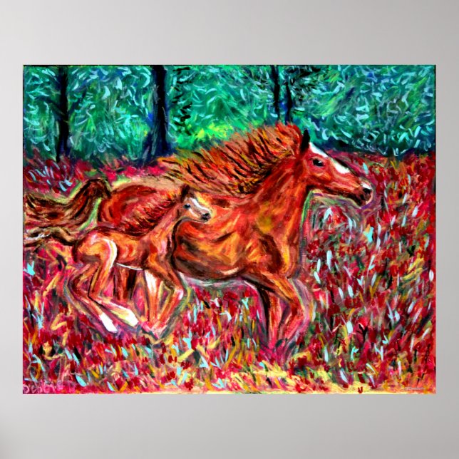 Chevaux Affiches sauvages Art par Debbie Davidsohn (Devant)