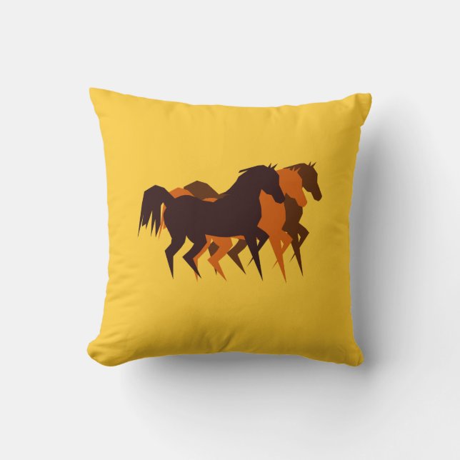 Chevaux Brown Américain MoJo Coussin (Recto)