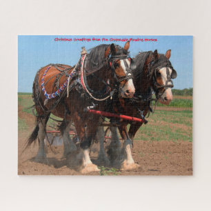 Chevaux Clydesdale Plowers. Jigsaw Puzzle
