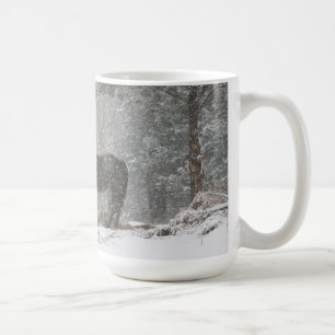 chevaux dans la tasse de neige