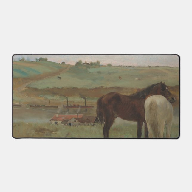 Chevaux dans une prairie, Peinture à l'huile, Edga (Recto)