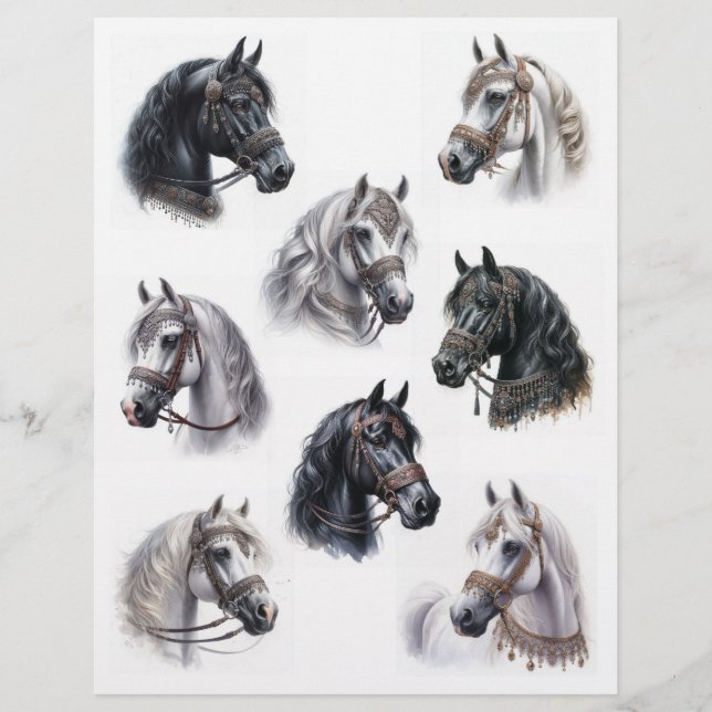 Chevaux d'Arabie avec de belles Bridles (Devant)