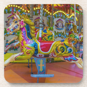 Chevaux de carrousel dessous de verre en plastique