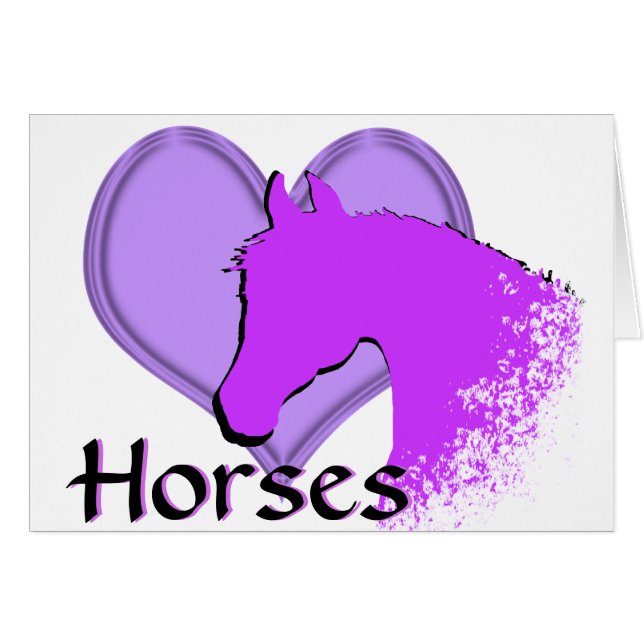 Chevaux de coeur III (violet) (Devant horizontal)