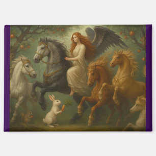Chevaux de conte de fées et aimant d'ange