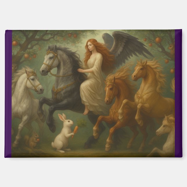 Chevaux de conte de fées et aimant d'ange (Recto)