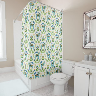 Chevaux de Dala suédois Rideau de douche Turquoise