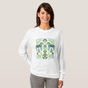 Chevaux de Dala suédois T-shirt Turquoise