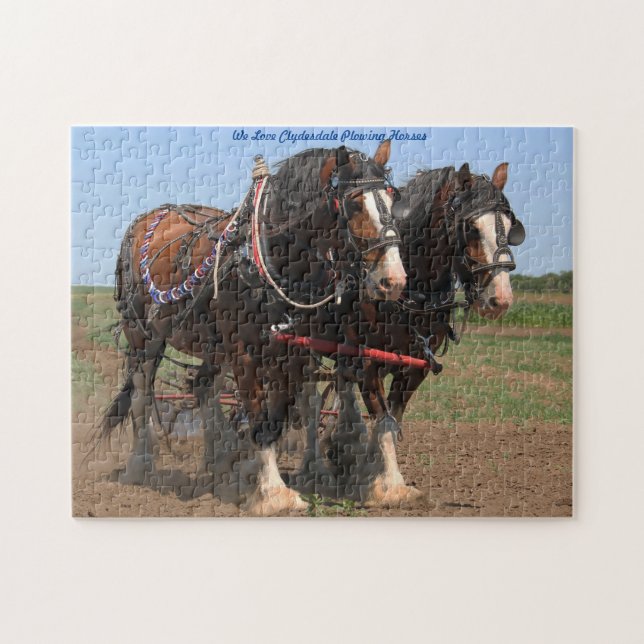 Chevaux de labour Clydesdale. Puzzle (Horizontal)