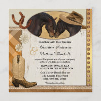 Chevaux de l'Ouest Plaid Faire-part de mariage