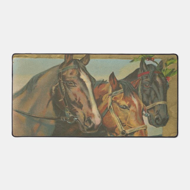 Chevaux de Noël rustiques Vintage (Recto)