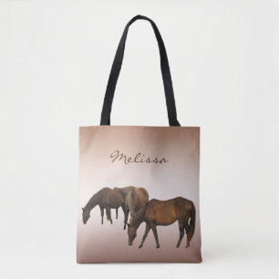 Chevaux de pâturage Brown Sac fourre-tout animal