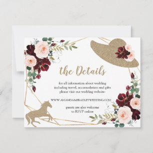 Chevaux et Casquette Mariage détails Cartes d'ence