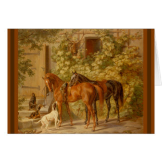 Chevaux et Chiens dans le triage stable