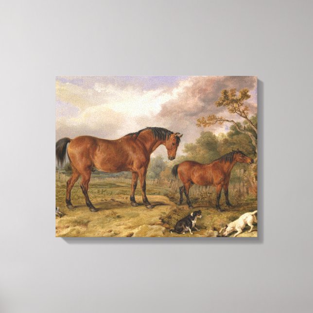 Chevaux et chiens peindre sur toile pour la décora (Recto)