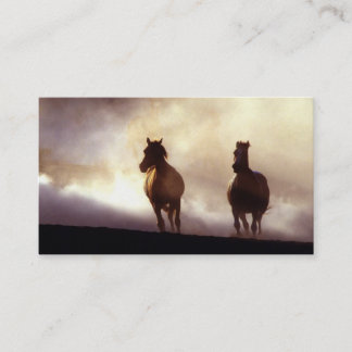 Chevaux fonctionnant sur le carte de visite de
