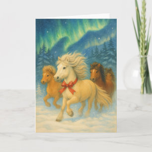 Chevaux islandais joyeux - Carte de vœux