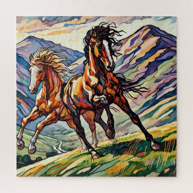 Chevaux Jouant 600 Piece Puzzle (Vertical)
