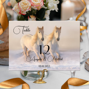 Chevaux Mariage d'hiver Numéro de table Carte